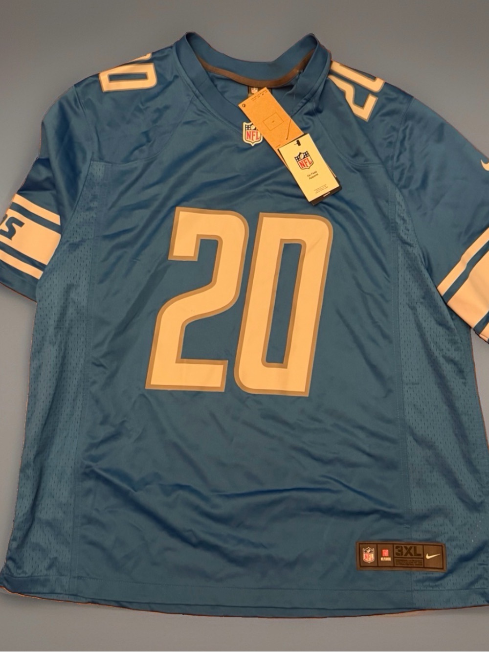 New Nike Detroit Lions‎ Jersey Barry Sanders Blue Size 3XL NWT